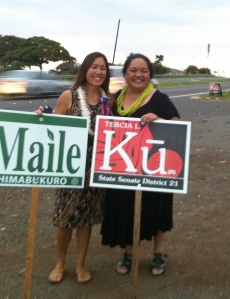 Maile and Tercia! Campaigning with aloha!
